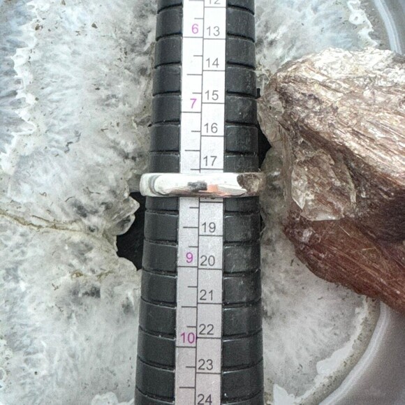 Sterling Silver Southwestern Style Blue Copper Turquoise Bar Ring Sz 8 For Women - Picture 10 of 10